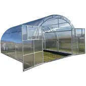 Garten Dream Polycarbonat-Gewächshaus "Oasis" 4x8m aus Stahl, mit 4mm Polycarbonat Mit Großen Doppeltüren auf jeder Seite