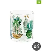 Excelsa Set Von 6 Wasserglas Cactus Glas 25 Cl Bunt