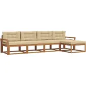 vidaXL Outdoor-Sofagarnitur 5 stk. Natur und Beige