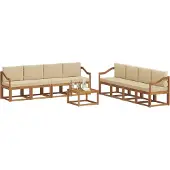 vidaXL Outdoor-Sofagarnitur 9 stk. Natur und Beige