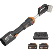 WORX Laubbläser 40V (2x20V) WG585E mit Dual-Ladegerät + 2 Akkus 4,0 Ah