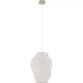 LUCANDE Hängeleuchte Tovina, Textil, weiß, Ø35cm