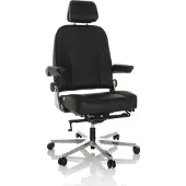 Hjh OFFICE XXL Drehstuhl 24 HOURS F Bürostuhl gepolstert bis 200 kg belastbar mit abklappbaren Armlehnen Leder für Büro, Zuhause