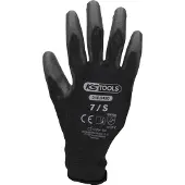 Ks Tools 310.0490 Mikro-Feinstrickhandschuhe-schwarz, 7, 12 Paar