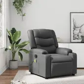 vidaXL CLORIS Massagesessel Grau Kunstleder - Fernsehsesel LL0000255387