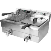 YATO Gastro Fritteuse 2x12L mit Ablasshahn 2x5000W 550x730x400mm 380-400V