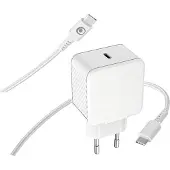 BigBen Interactive , USB-C 65W Power Delivery Ladegerät mit 2m USB-C Kabel, Weiß