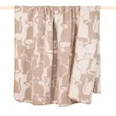 PAD Wohndecke "CATS", beige (sand), B:150cm L:200cm, Mischgewebe, Wohndecken, Wohndecke, Made in Europe, Wendefunktion, Motiv Katzen, 150x200 cm