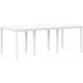 vidaXL Gartentisch Weiß 200 x 100 x 73 cm Poly-Rattan