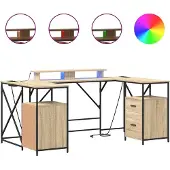 vidaXL Schreibtisch Sonoma-Eiche Holzwerkstoff 182 x 101 x 87,5 cm