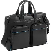 Piquadro Blue Square Computer Portfolio Briefcase 14'' black