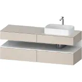Duravit Qatego Konsolenwaschtischunterbau, 2 Auszüge, 2 Schubkästen, Ausschnitt rechts, 1600x550x600mm, Nische Weiß Matt, QA4778018910010