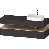 Duravit Qatego Konsolenwaschtischunterbau, 2 Auszüge, 2 Schubkästen, Ausschnitt rechts, 1600x550x600mm, Nische Eiche Natur, QA4778030800000