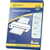Böttcher-AG Laminierfolien Premium, DIN A6, 125 mic, matt, wasserabweisend & selbstklebend, 100 Stück
