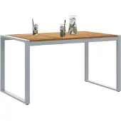 vidaXL Gartentisch Grau 140 x 80 x 75 cm Massivholz Akazie