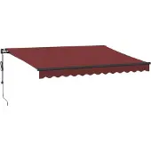 vidaXL Markise Automatisch mit LEDs Weinrot 350x250 cm