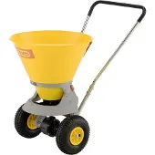 Cemo Streuwagen , Behältervolumen 35 l, Streubreite 1-4 m, Streumenge 6-stufig einstellbar, klappbarer Stützfuß, Schiebegriff höhenverstellbar