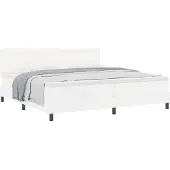 vidaXL Boxspringbett mit LED-Lichtleisten Weiß 200 x 200 cm Kunstleder