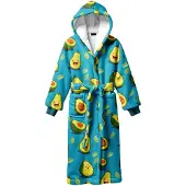 Mr. GUGU & Miss GO "Happy Avocado" Sherpa-Bademantel