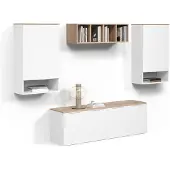 Livinity Wohnwand Piave Weiß/Sonoma 5 Teile, Model 58993
