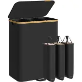Songmics Wäschekorb mit Deckel und herausnehmbarem Wäschesack 170 L tintenschwarz LCB533BH01