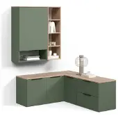 Livinity Wohnwand Piave Grün 5 Teile, Model 58805