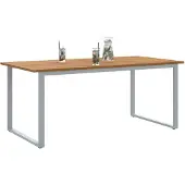 vidaXL Gartentisch Grau 180 x 90 x 75 cm Massivholz Akazie