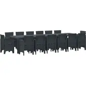 vidaXL Garten Essgruppe 15 stk. Anthrazit Polt Rattan