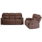 Vente-unique Relaxgarnitur - Stoff - Braun - TOLZANO