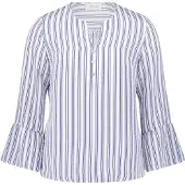 Cartoon Schlupfbluse mit Streifen in Weiß/Blau | Gr.: 44