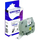 Wecare Schriftband kompatibel zu BROTHER TZE-241 schwarz auf weiss