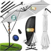 Kesser Ampelschirm Alu Sonnenschirm mit LED Solar Inkl. Abdeckung & Fernbedienung