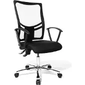 Topstar Net Point 10 Design Bürostuhl Netz / Stoff Drehstuhl mit höhenverstellbarer Ring-Armlehne 'R(OPA)' Schwarz
