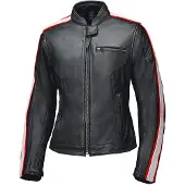Held Brixham Damen Motorrad Lederjacke, schwarz/rot/weiß, 42