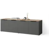 Livinity Wohnwand Piave Anthrazit 2 Teile, Model 58988