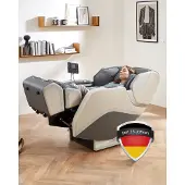 WELCON Massagesessel PRESTIGE III in grau-beige | Ganzkörpermassage | Bodyscan | 4D | Heizung