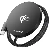 Swissten , Qi2 MagSafe Ladegerät 15 W mit 1,5 m Kabel, Schwarz