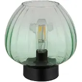Globo Lighting Tischleuchte, Metall, schwarz, Glas, grün, D 23 cm