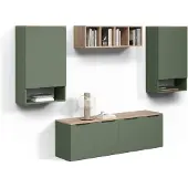 Livinity Wohnwand Piave Grün 5 Teile, Model 58801