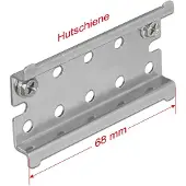 DeLOCK Edelstahl-Hutschiene 35 mm mit Endanschlag zur Wandmontage