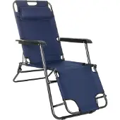 Springos Sonnenliege Gartenliege Relaxliege Schaukelliege Liegestuhl Camping - Dunkelblau