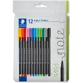 Staedtler Fineliner triplus 334, Strichstärke 0,3 mm, farbsortiert, 12 Stück im Kartonetui