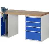 RAU Werkbank Modell 7510 mit 4 Schubladen und Schrank BxTxH 1500x900x840mm