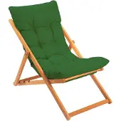 Dmora Outdoor-Stuhl Coghinass Grün, ein Stuhl mit verstellbarer Rückenlehne