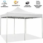 Divina Garden Zusammenklappbarer Faltpavillon 3 x 6 weiß mit wasserdichtem PVC überzogen
