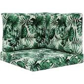 vidaXL Sofakissen für draußen Polyester Blattmuster 60 x 60 cm