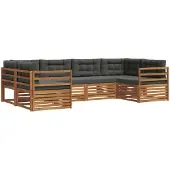 vidaXL Outdoor-Sofagarnitur 6 stk. Natur und Anthrazit