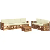 vidaXL Sofagarnituren 8 stk. Natur und Creme Massivholz Akazie
