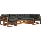 vidaXL Outdoor-Sofagarnitur 6 stk. Natur und Anthrazit