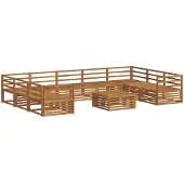 vidaXL Outdoor-Sofagarnitur 10 stk. Natur Massivholz Akazie